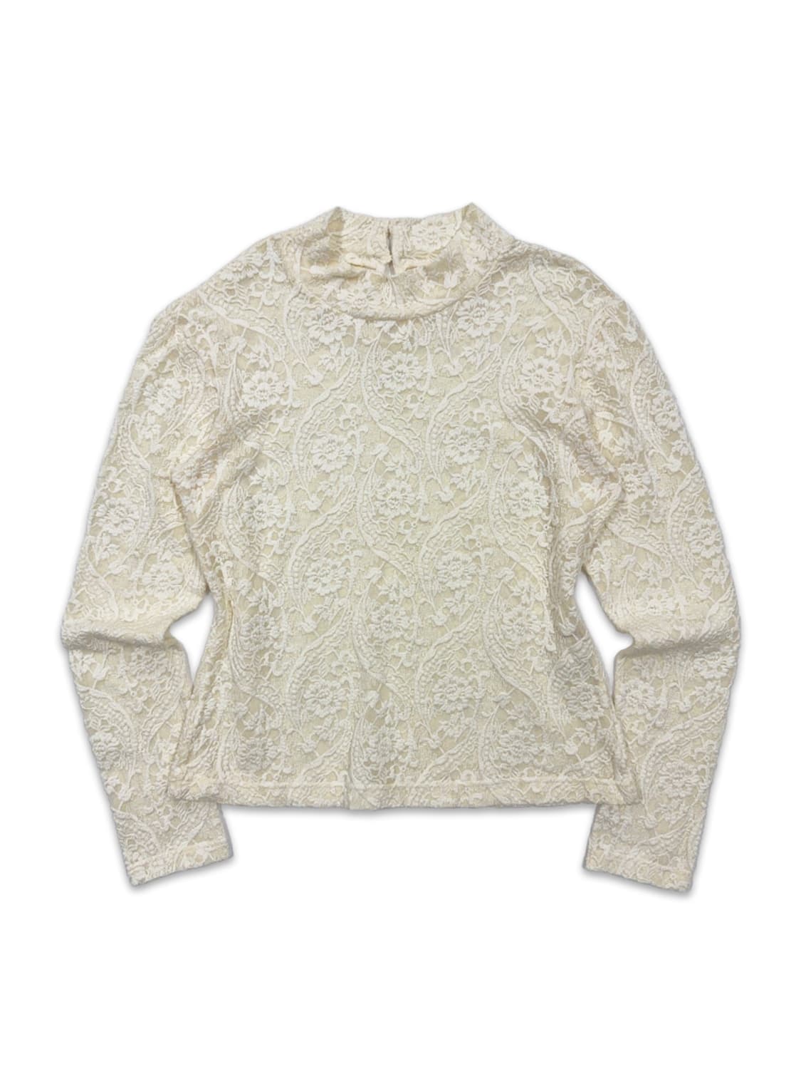 빈티지 아이보리 레이스 시스루 레이어드티 상품이미지1