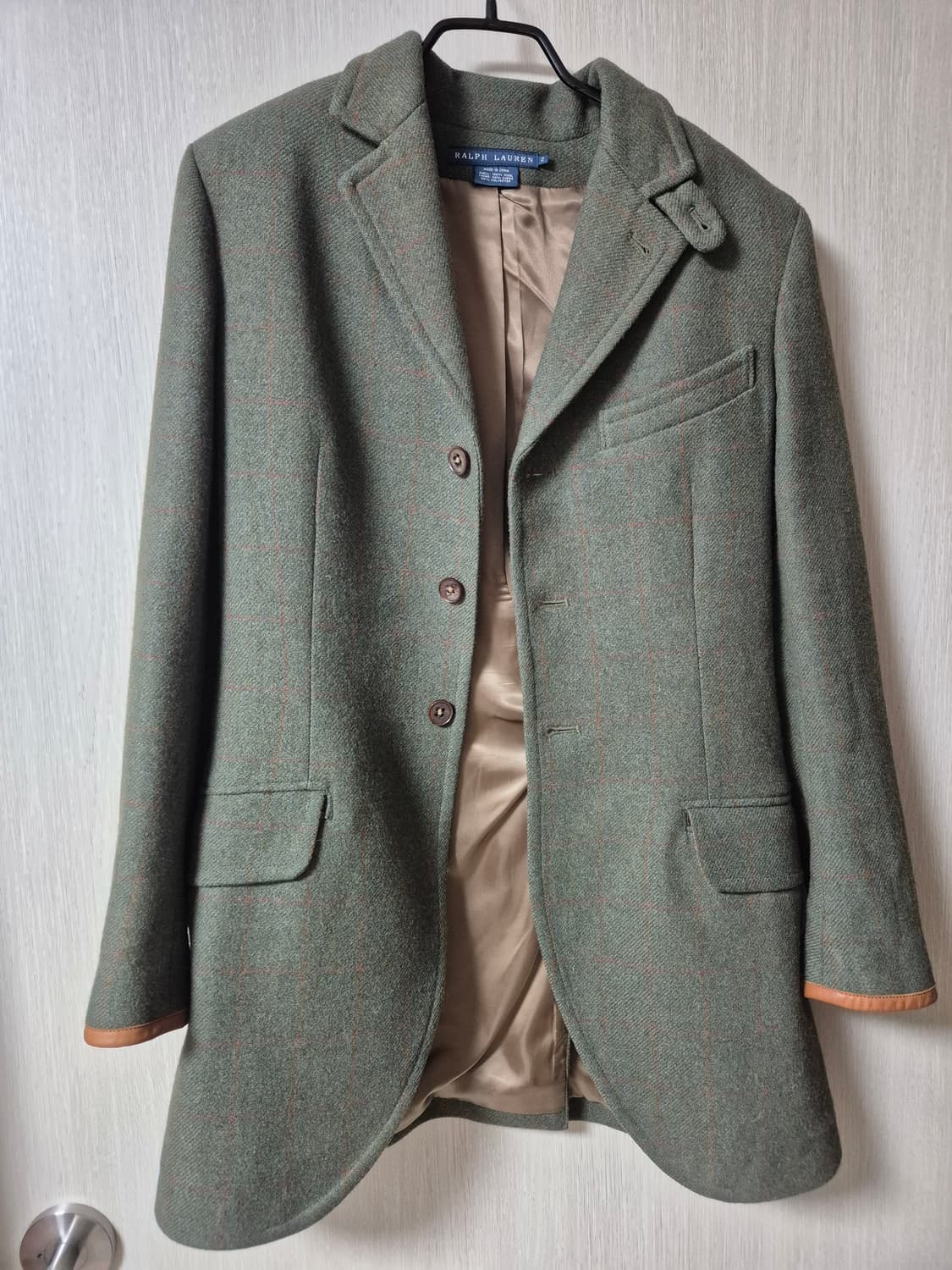 폴로 랄프로렌 헤링본 울자켓 테일러드 가죽패치 2 상품이미지2