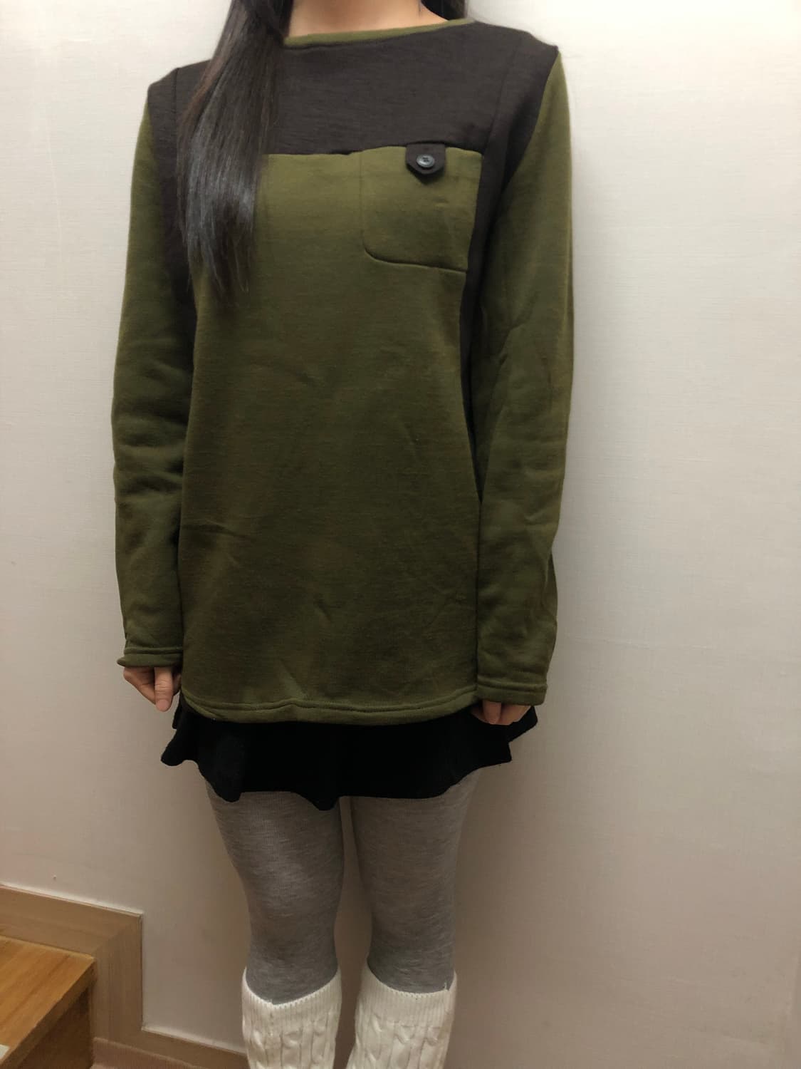 빈티지 카키 브라운 탑 상품이미지4