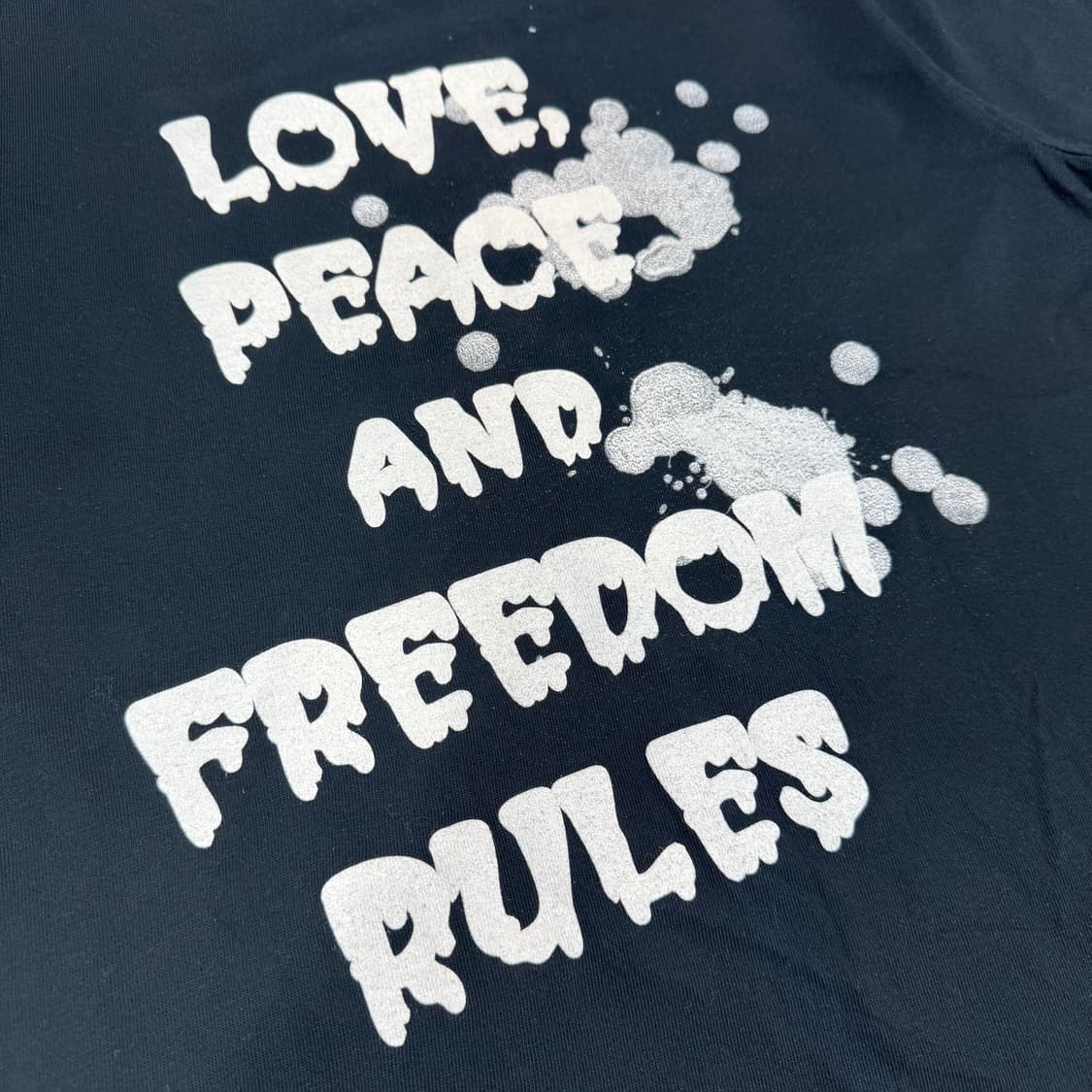 빈티지 러브 피스 앤 프리덤 그래픽 반팔 티셔츠 상품이미지2