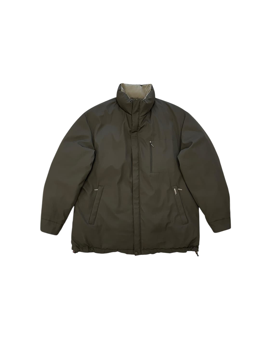 입생로랑 카키 베이지 리버서블 패디드 자켓 상품이미지4