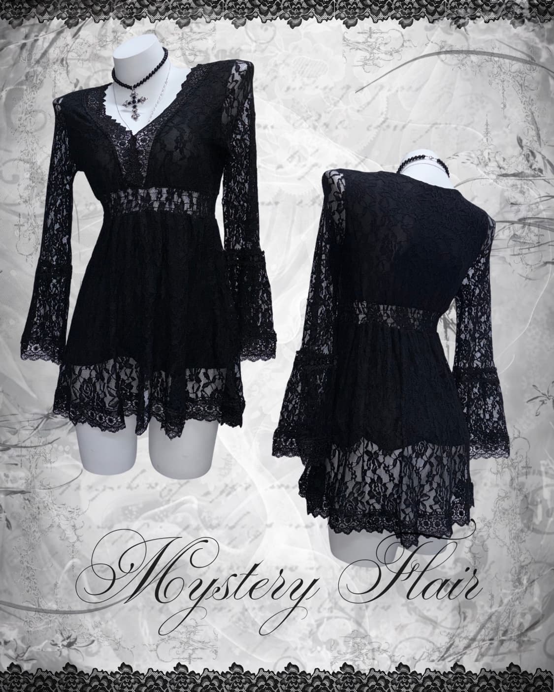 로맨틱고스 무채색 호피 프릴 다크페어리 3피스 세트🖤🧚 상품이미지8