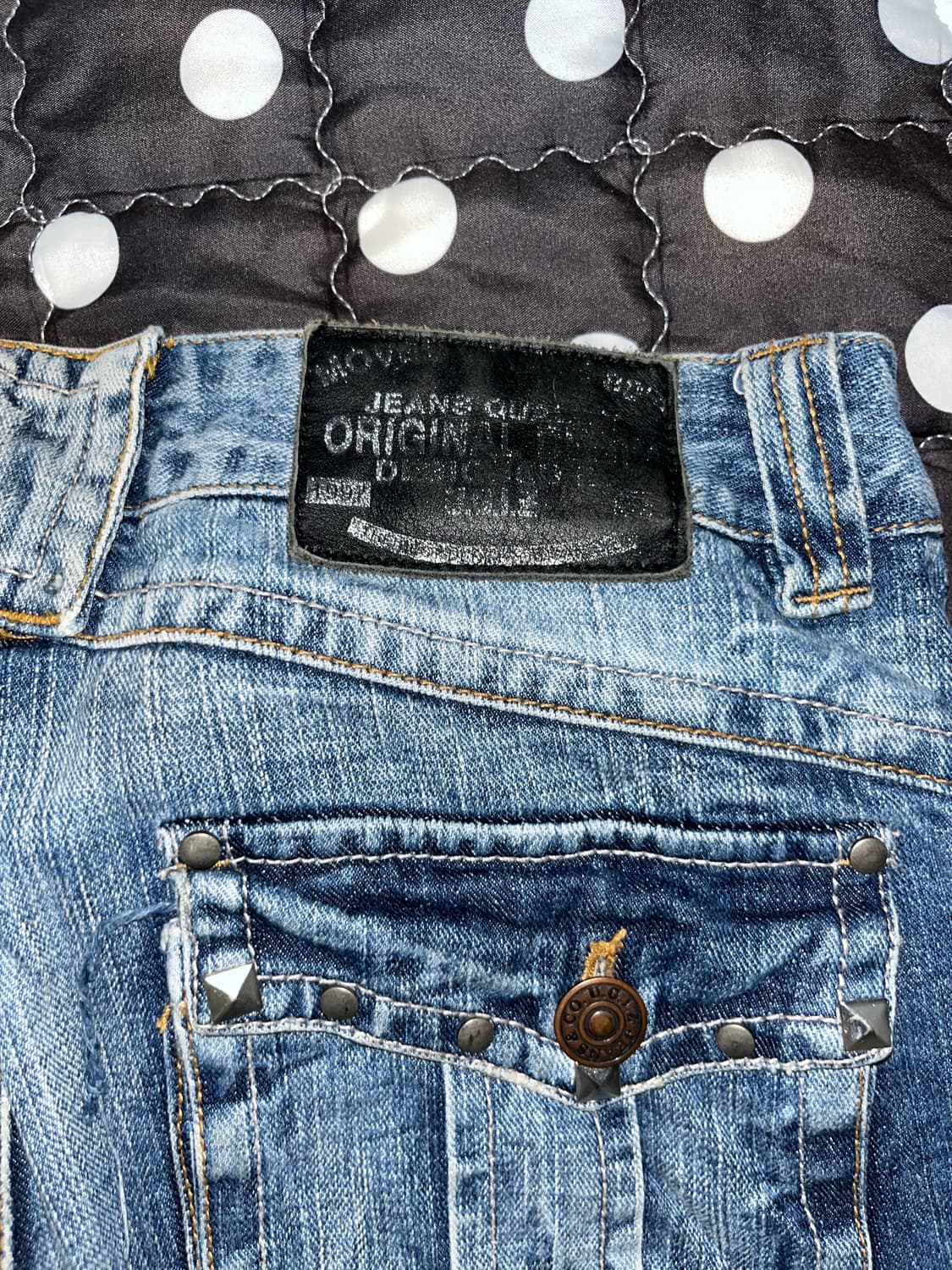 스터드 빈티지 워싱 데님 카고 바지 펑크 y2k 상품이미지4