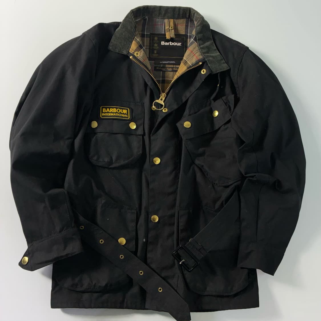 Barbour  바버 인터내셔널 블랙 벨티드 왁스 자켓  상품이미지1
