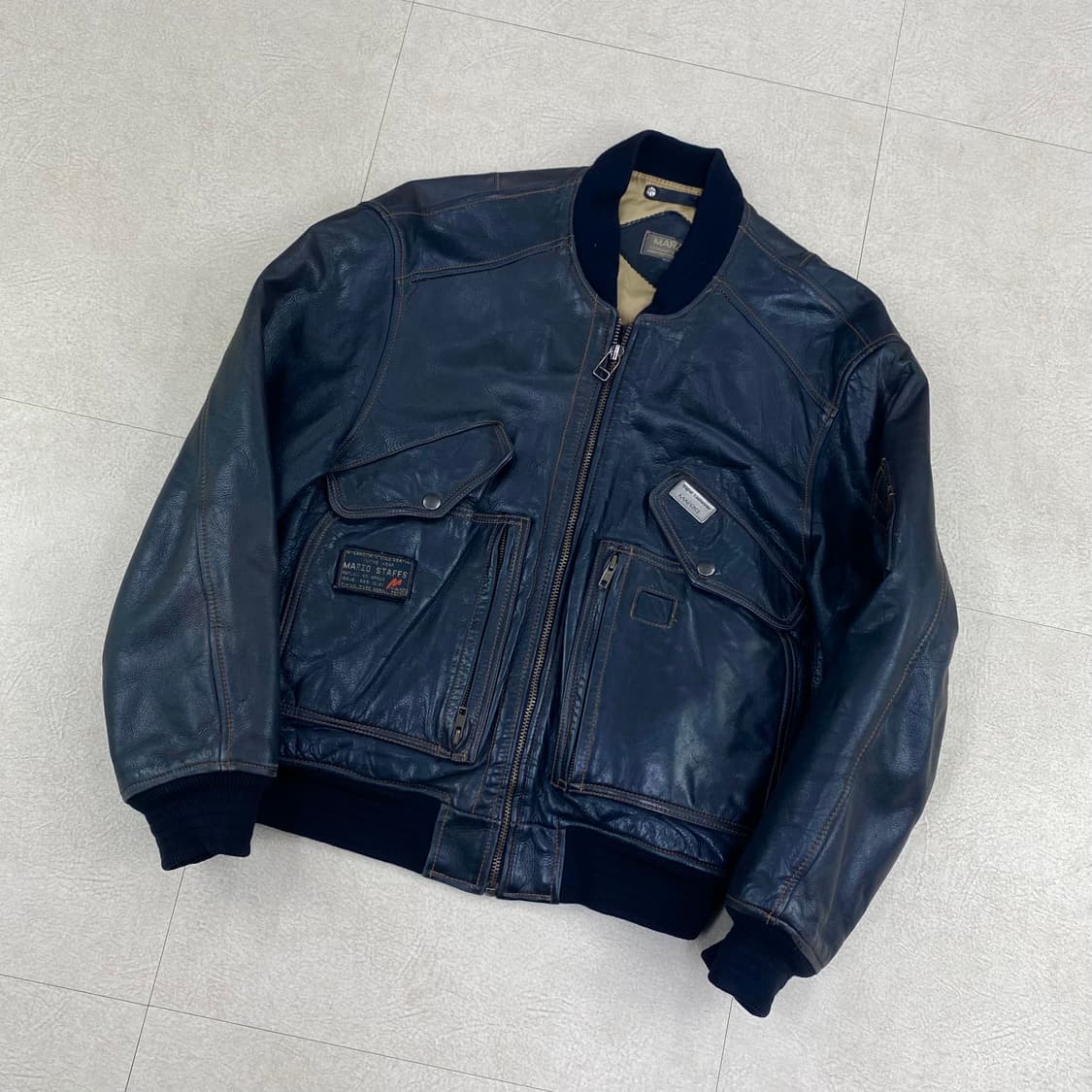  마르조 빈티지 소가죽 레더 플라이트 A-2 봄버 자켓 (100)  ﻿ 상품이미지2