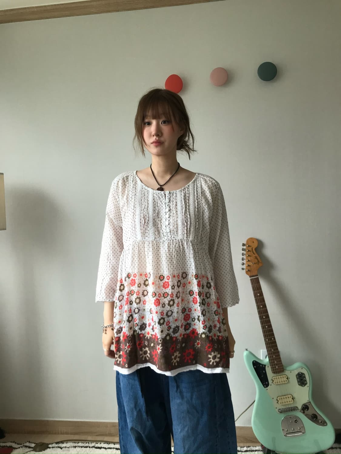 ethnic dot* flower blouse 상품이미지2