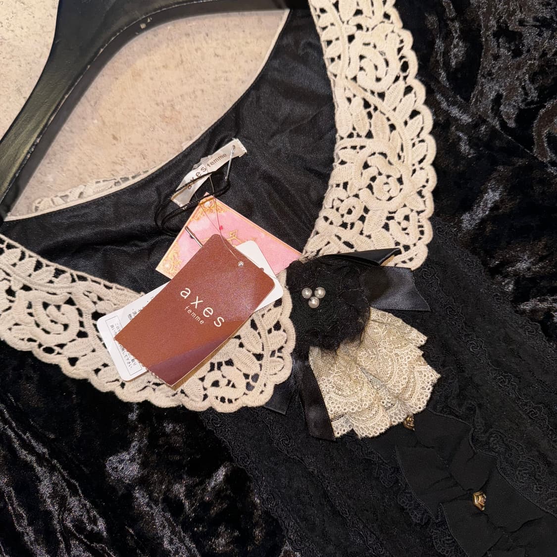 (데드스탁)AXES FEMME 벨벳 원피스 상품이미지3