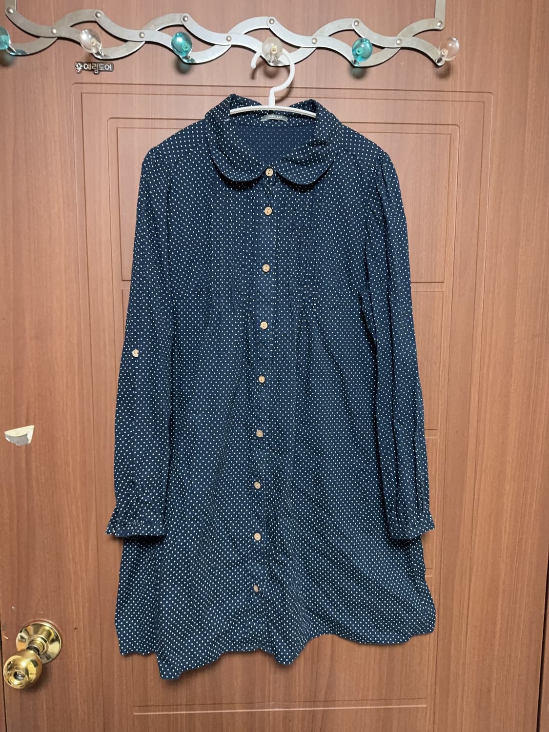 모리걸 하구미 일본 빈티지 네이비 도트 둥카 둥근카라 홍콩 원피스 상품이미지1