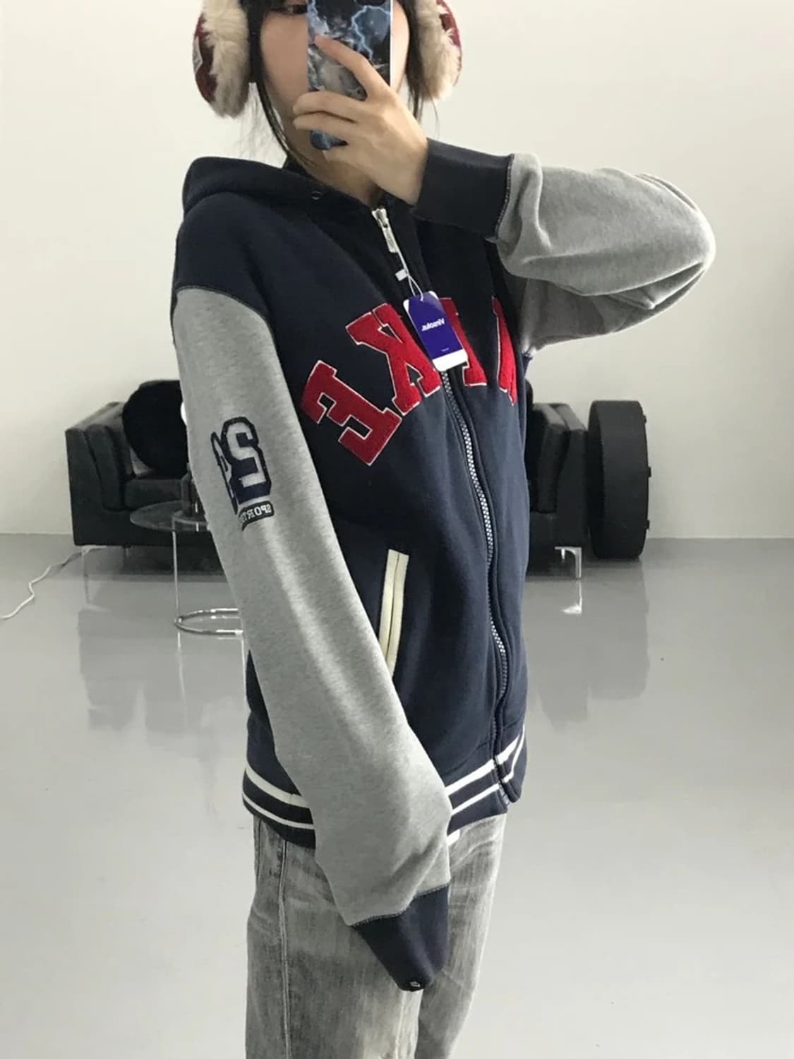 나이키 빅 플리스로고 후드집업 상품이미지3