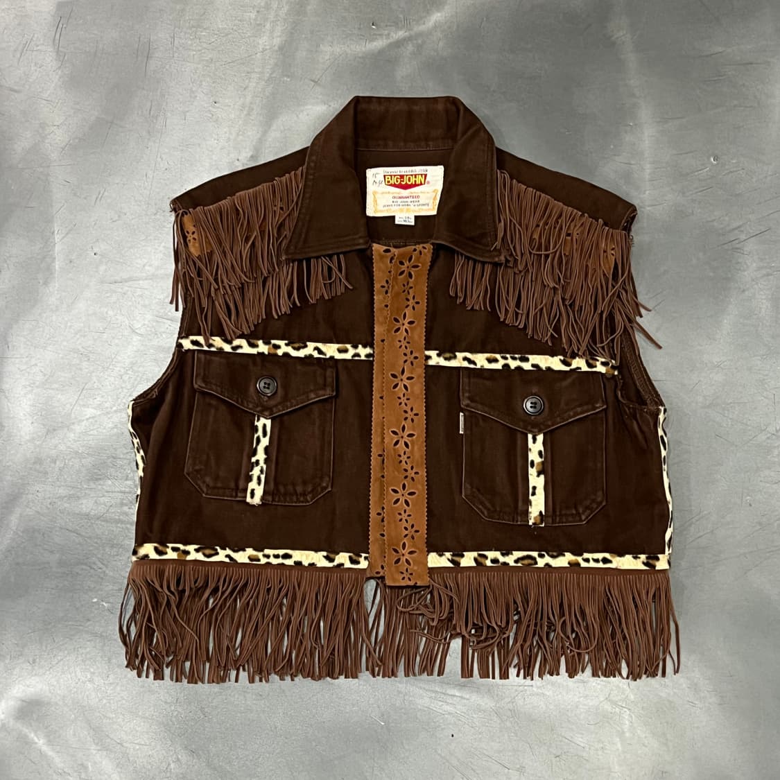  빅존 레더 프린지 베스트 y15734 상품이미지1