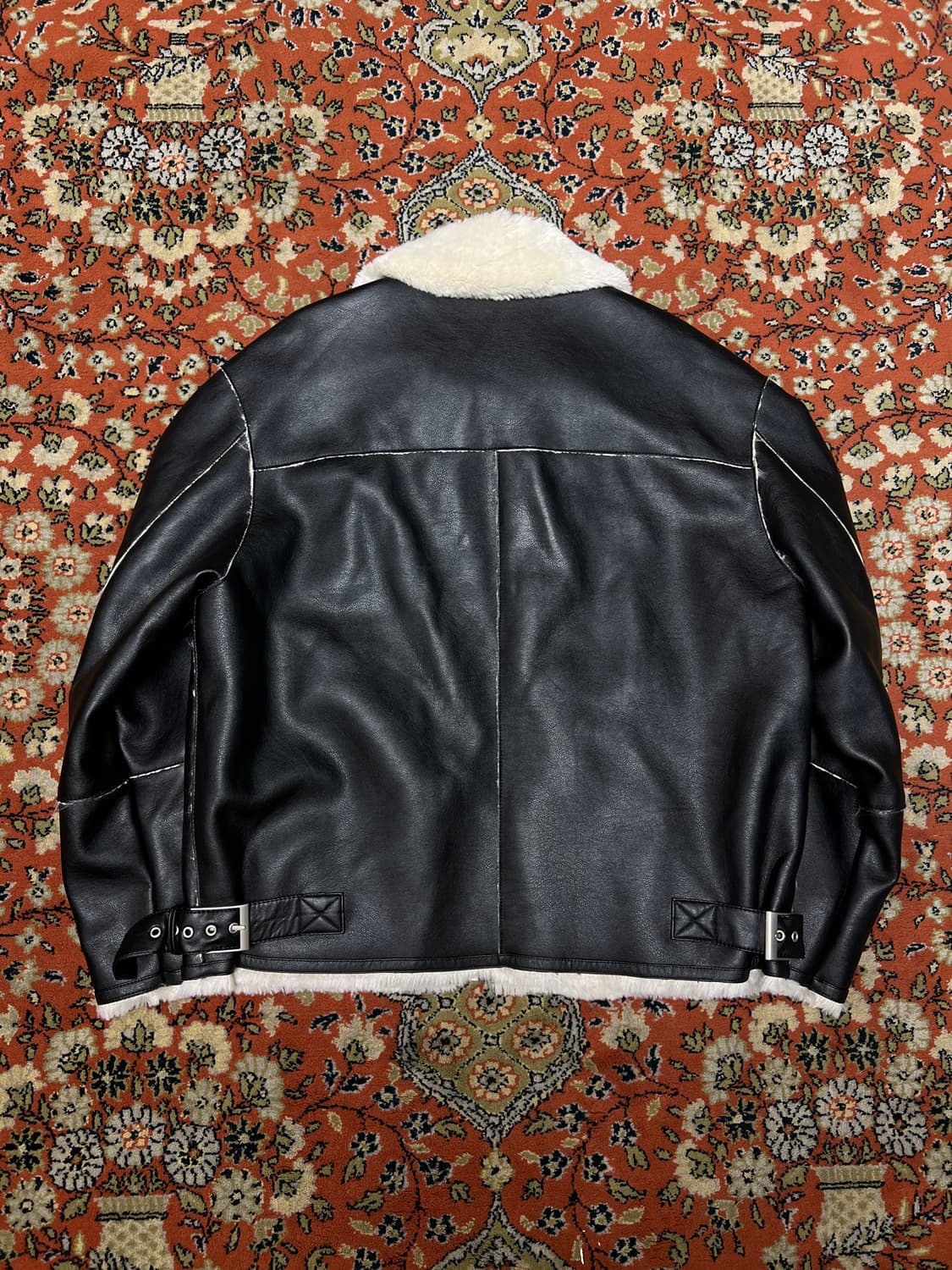 드로우핏 비건레더 무스탕 블랙 L 상품이미지2