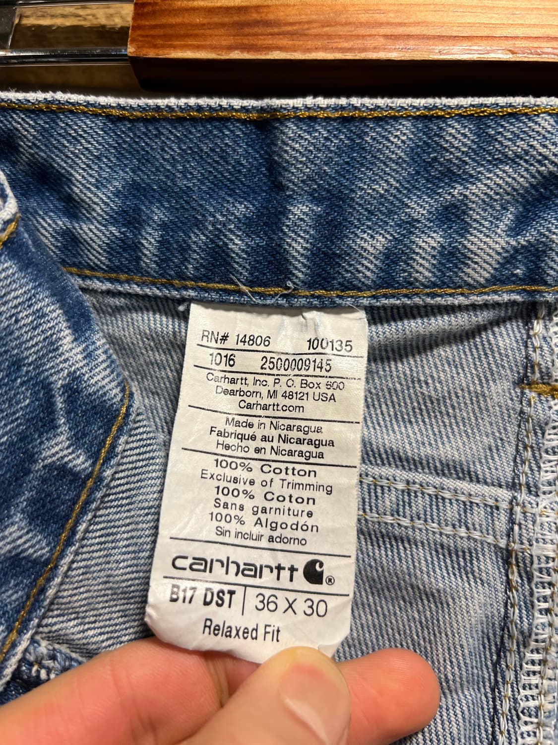 [36]칼하트 USA 미디엄블루 워크 데님 팬츠 상품이미지6