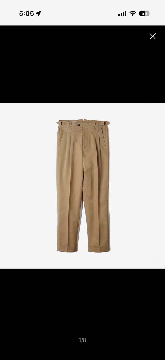 반츠 BTS 코튼 투턱 팬츠 카키, 치노팬츠, bants 슬랙스 상품이미지1