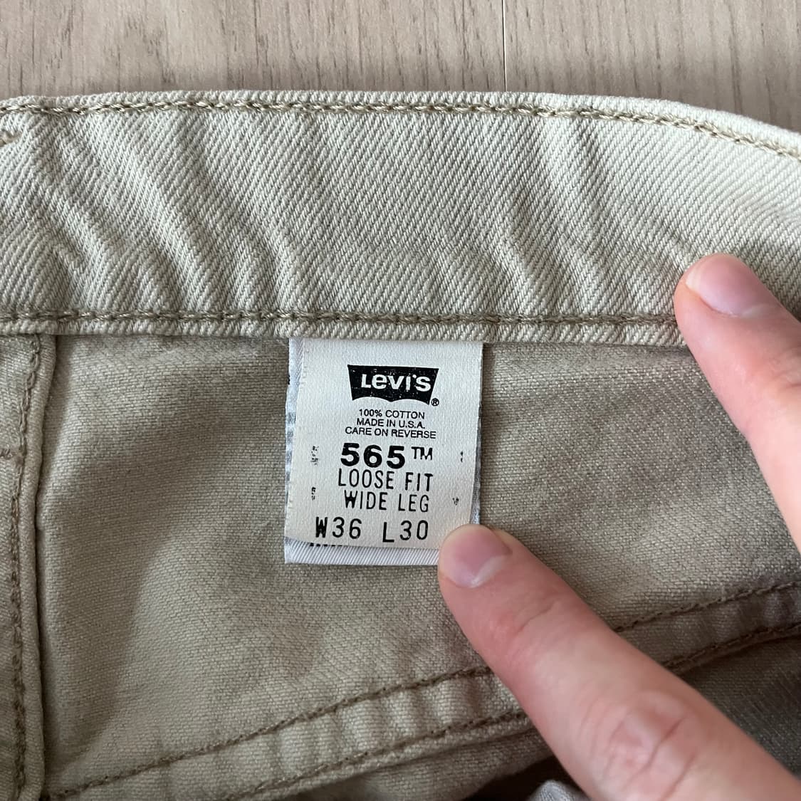[36X30] 90s 빈티지 리바이스 565 탄 베이지 상품이미지2