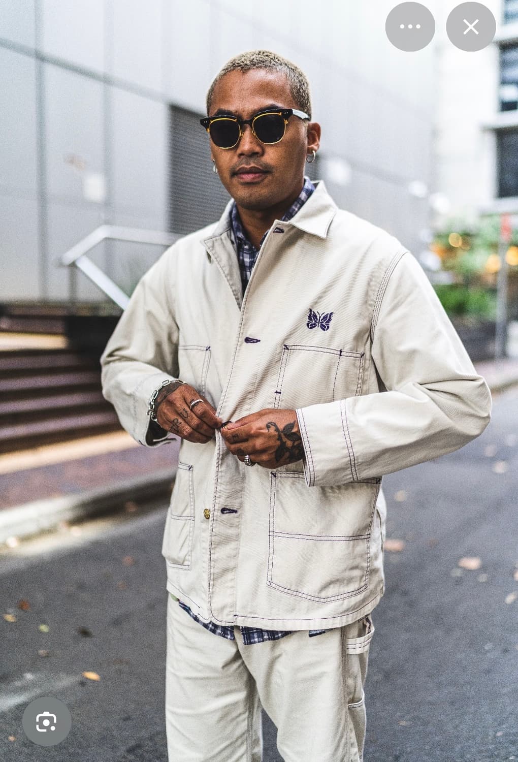 니들스 x SMITHS 퍼플 스티치 워크 자켓 L 상품이미지1