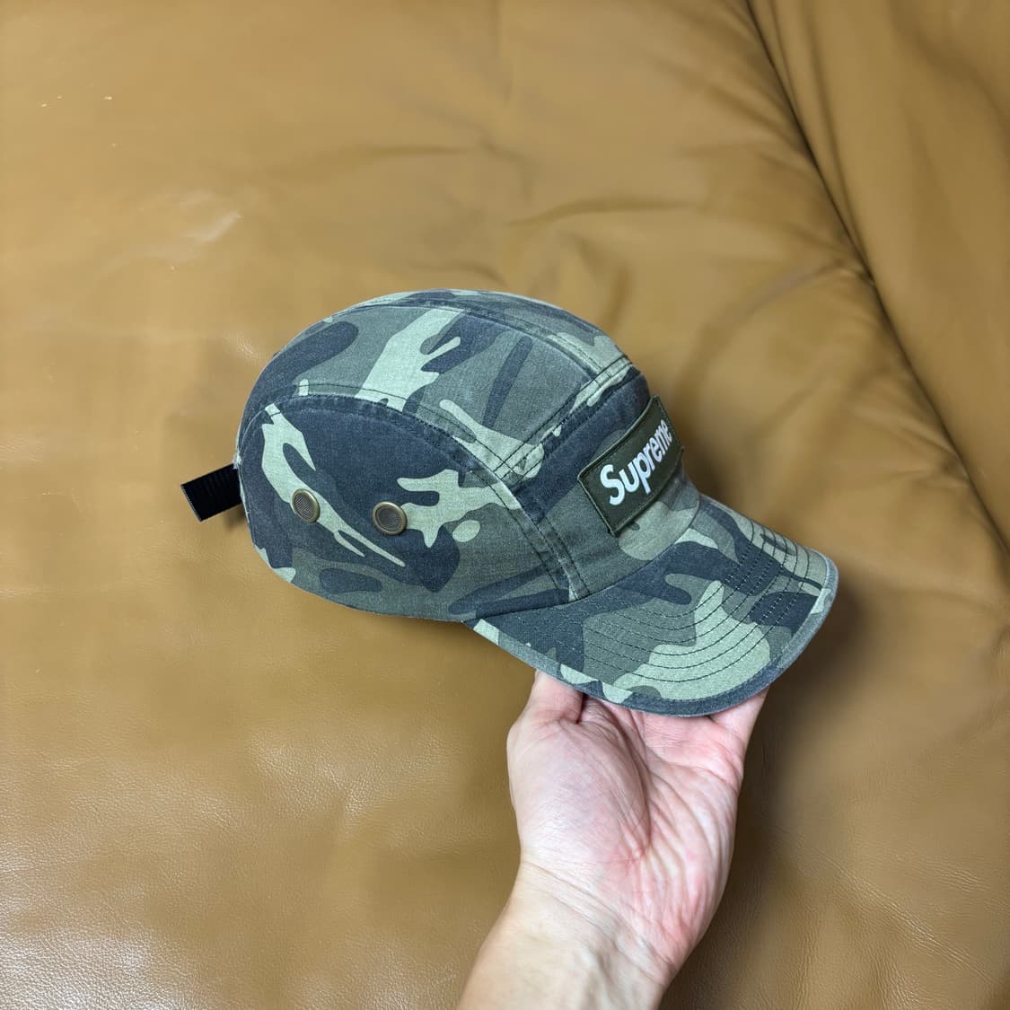 Supreme 슈프림 23ss 밀리터리 워시드 카모 올리브 캠프캡 모자 상품이미지4