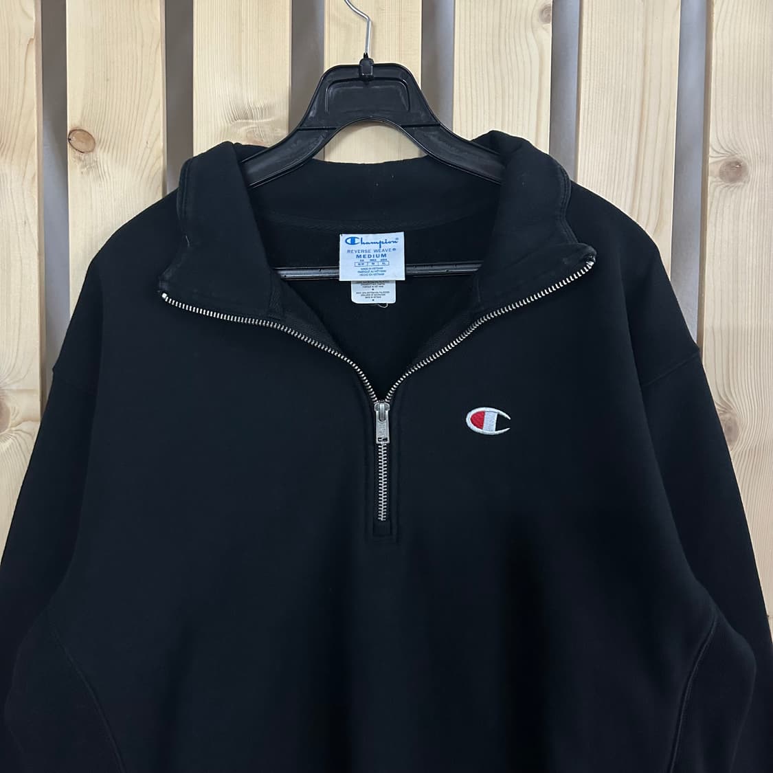 (L) 챔피온 블랙 반집업 맨투맨 상품이미지3