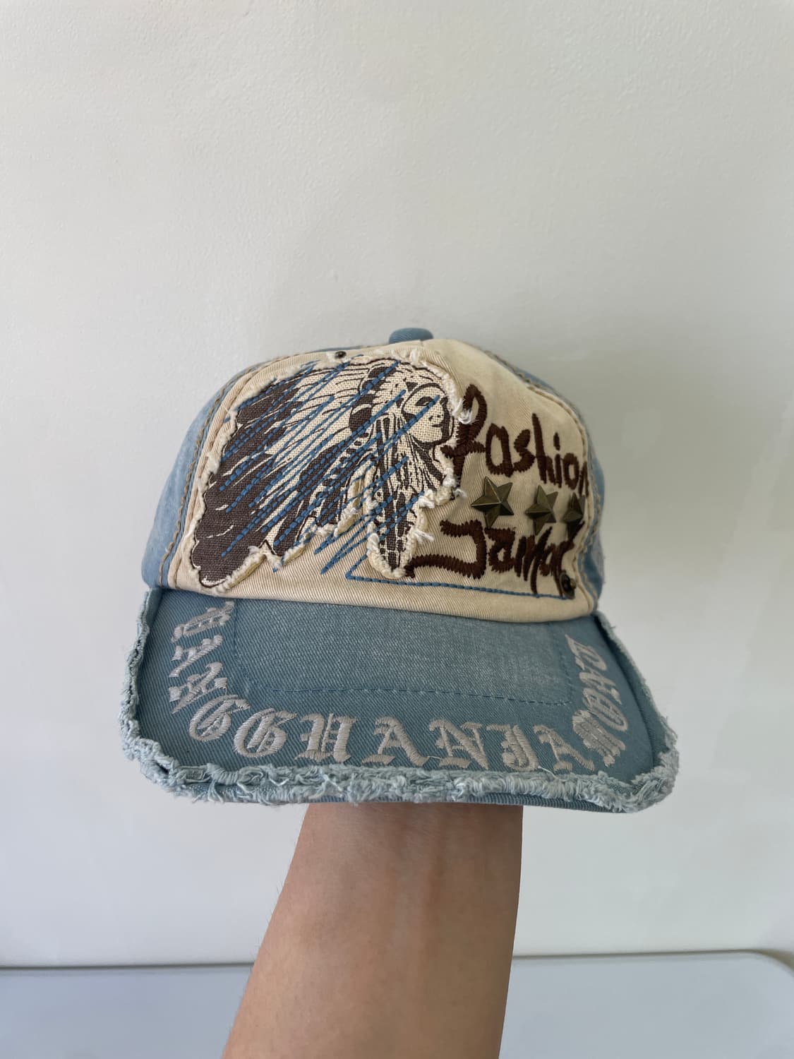 빈티지 y2k 디스트로이드 스터드 볼캡 상품이미지1