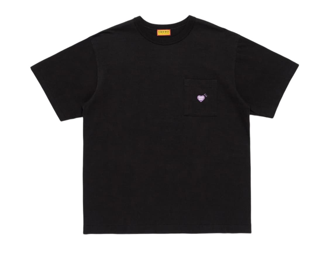 휴먼 메이드 하트 포켓 티셔츠 블랙 - 압구정 스토어 한정 상품이미지2