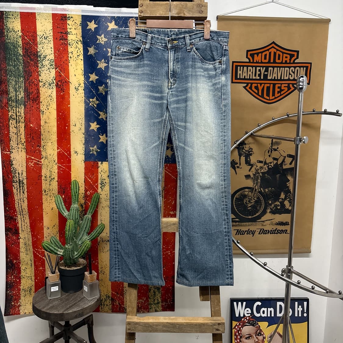 00s 리 라이더스 빈티지 페이딩 워싱 플레어 데님팬츠 N900   상품이미지1