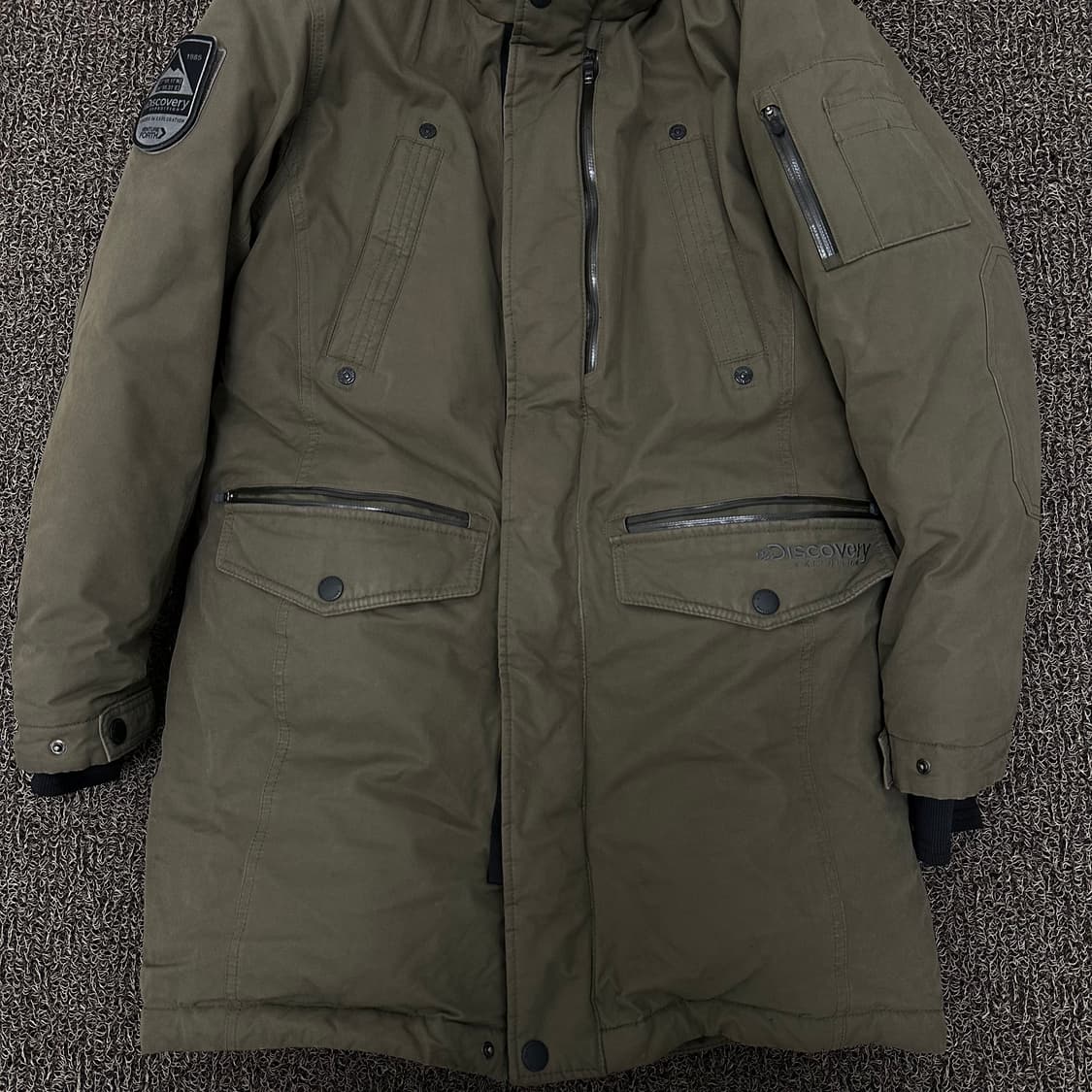 디스커버리 야상 덕다운 롱패딩 점퍼 카키 95(M) 상품이미지3