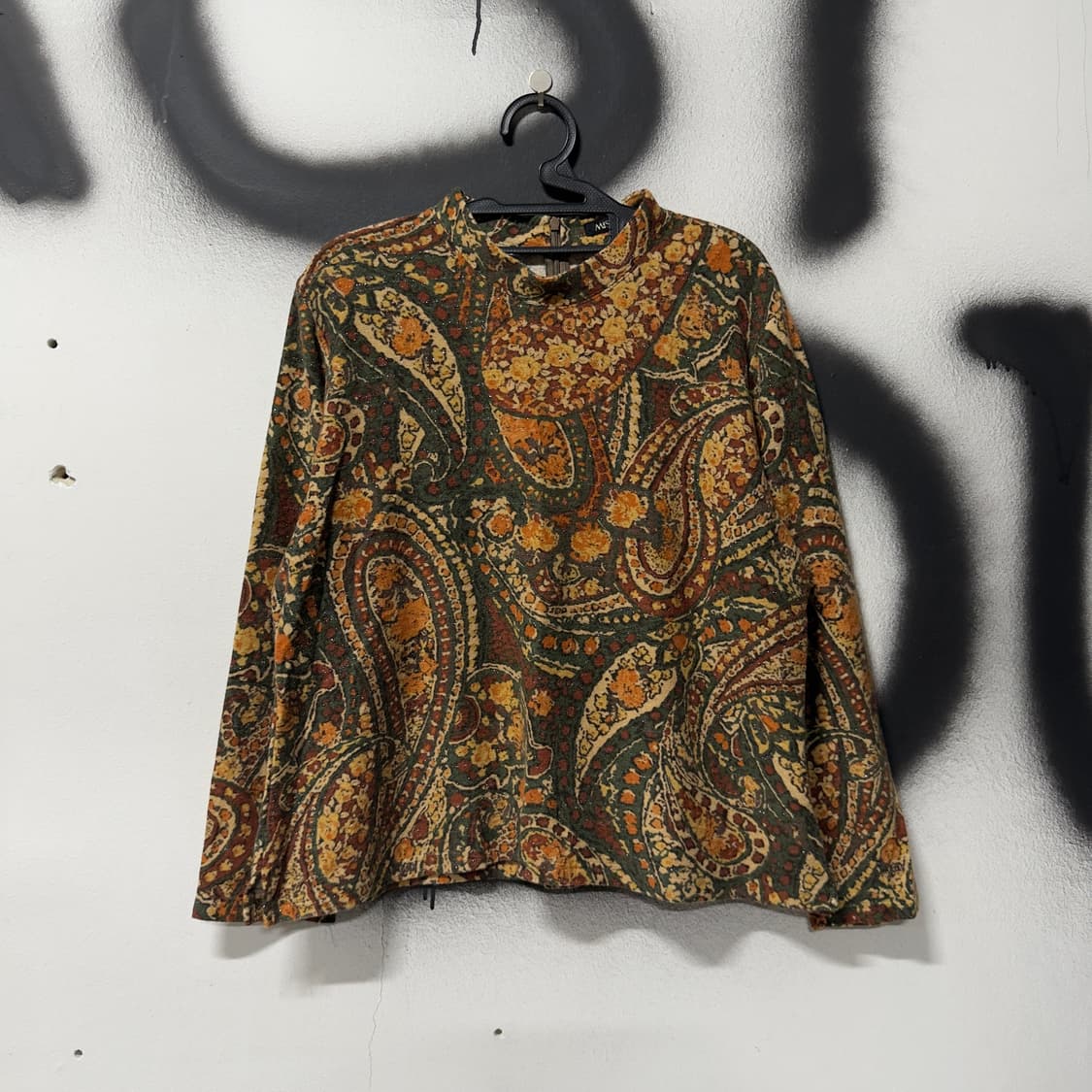 VTG 빈티지 페이즐리 패턴 하이넥 롱슬리브 상품이미지1