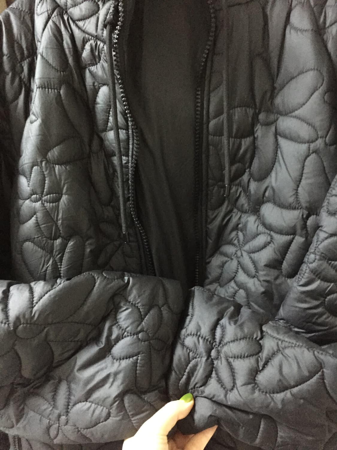 꽃무늬 퀼팅 후드 점퍼                             상품이미지4