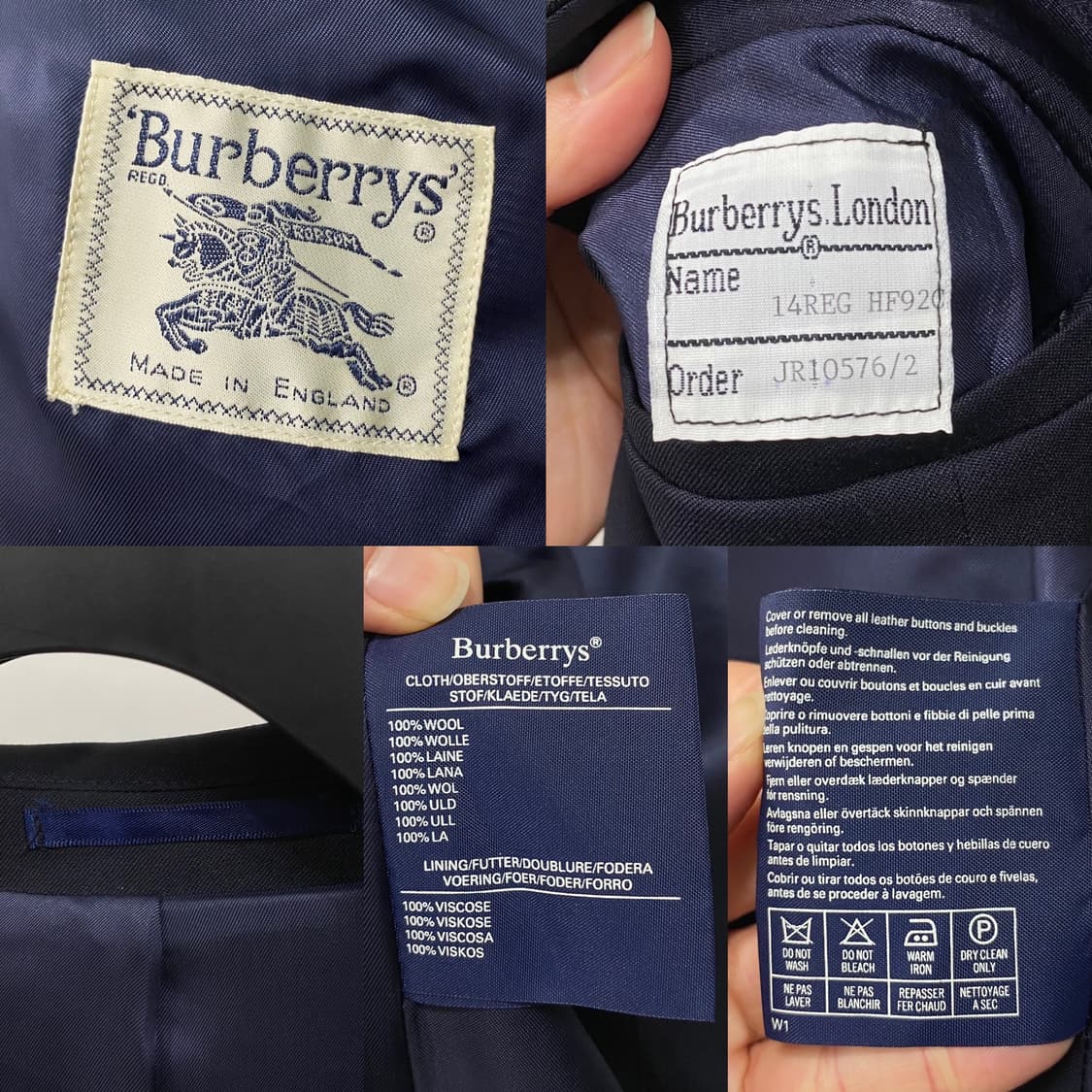 버버리 90s 금장 버튼 울 더블 브레스티드 상품이미지9