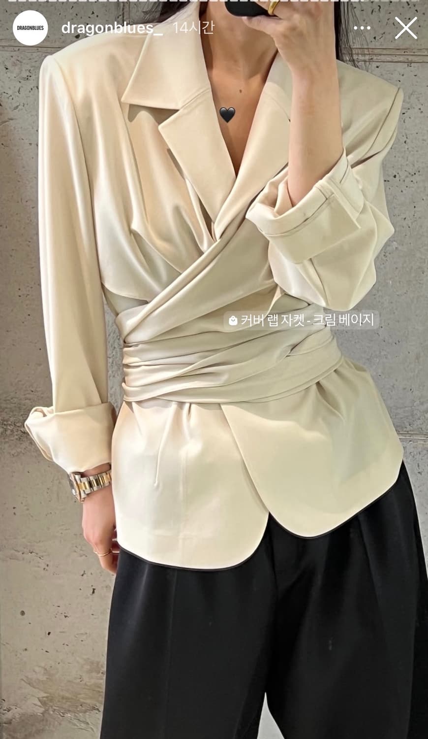 새상품)DRAGONBLUES 드래곤블루스 커버 랩 자켓 셔츠 M 상품이미지2