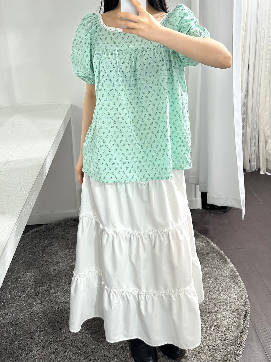 girly doll mint mori blouse 상품이미지5