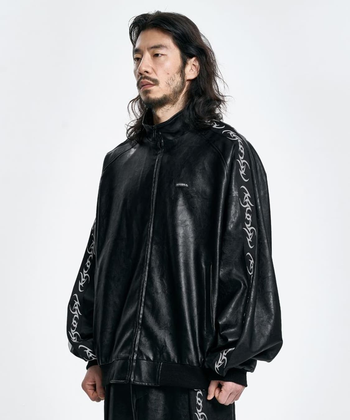 아조바이아조 레더 트랙 박시핏 자켓 가죽 상품이미지3