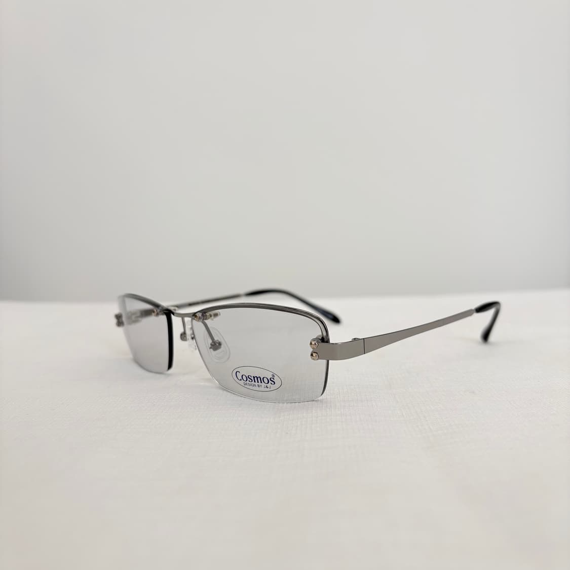 COSMOS 실버 틴트 반무테 빈티지안경 상품이미지2
