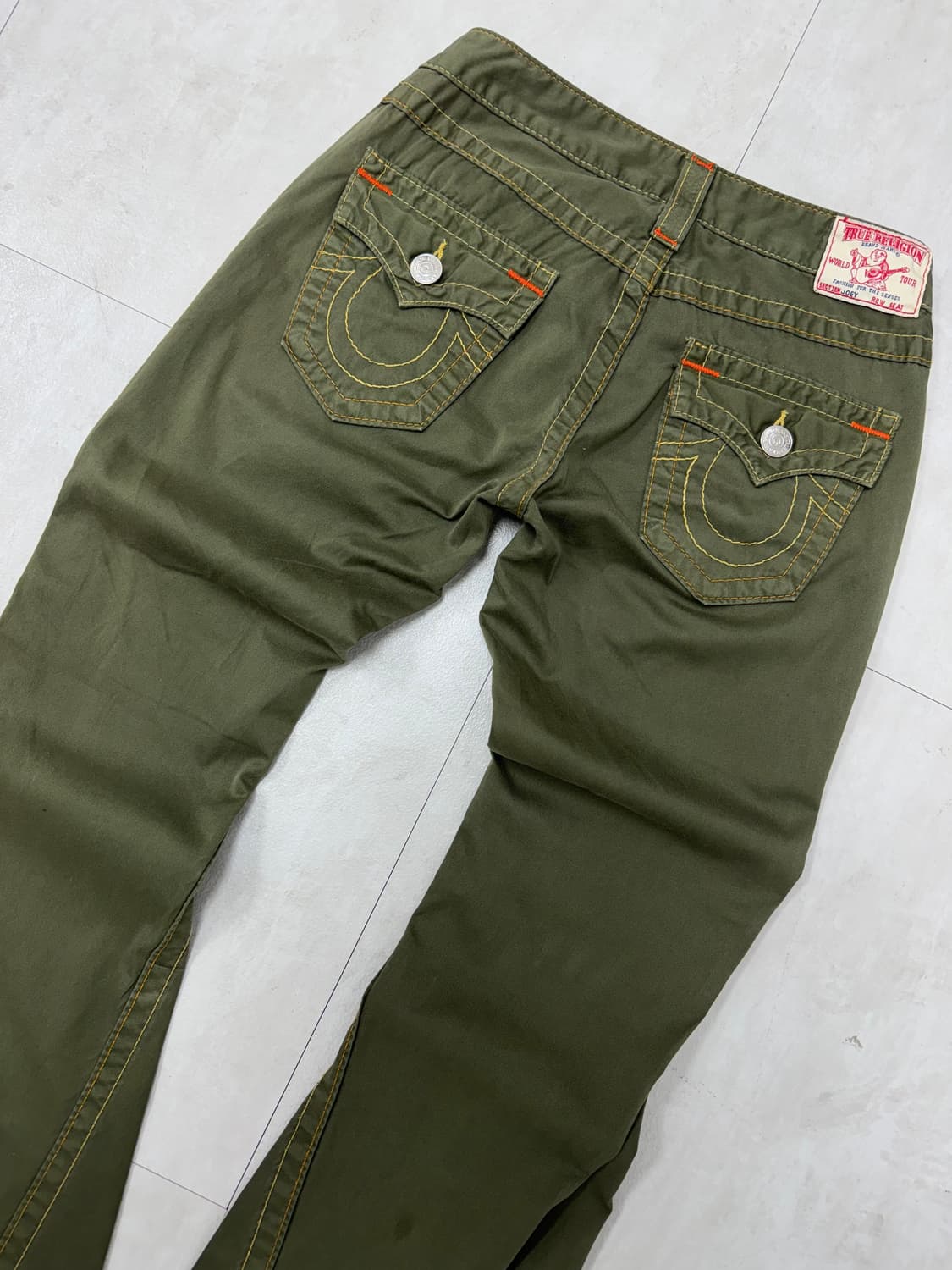 •TRUE RELIGION 카키 부츠컷 팬츠 26 USA 상품이미지5