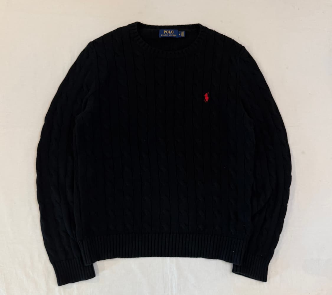 폴로 랄프로렌 꽈배기 케이블 니트 블랙 상품이미지1