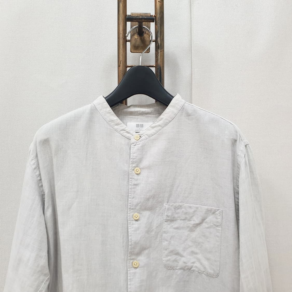 유니클로 린넨혼방 헨리넥셔츠 100 상품이미지2