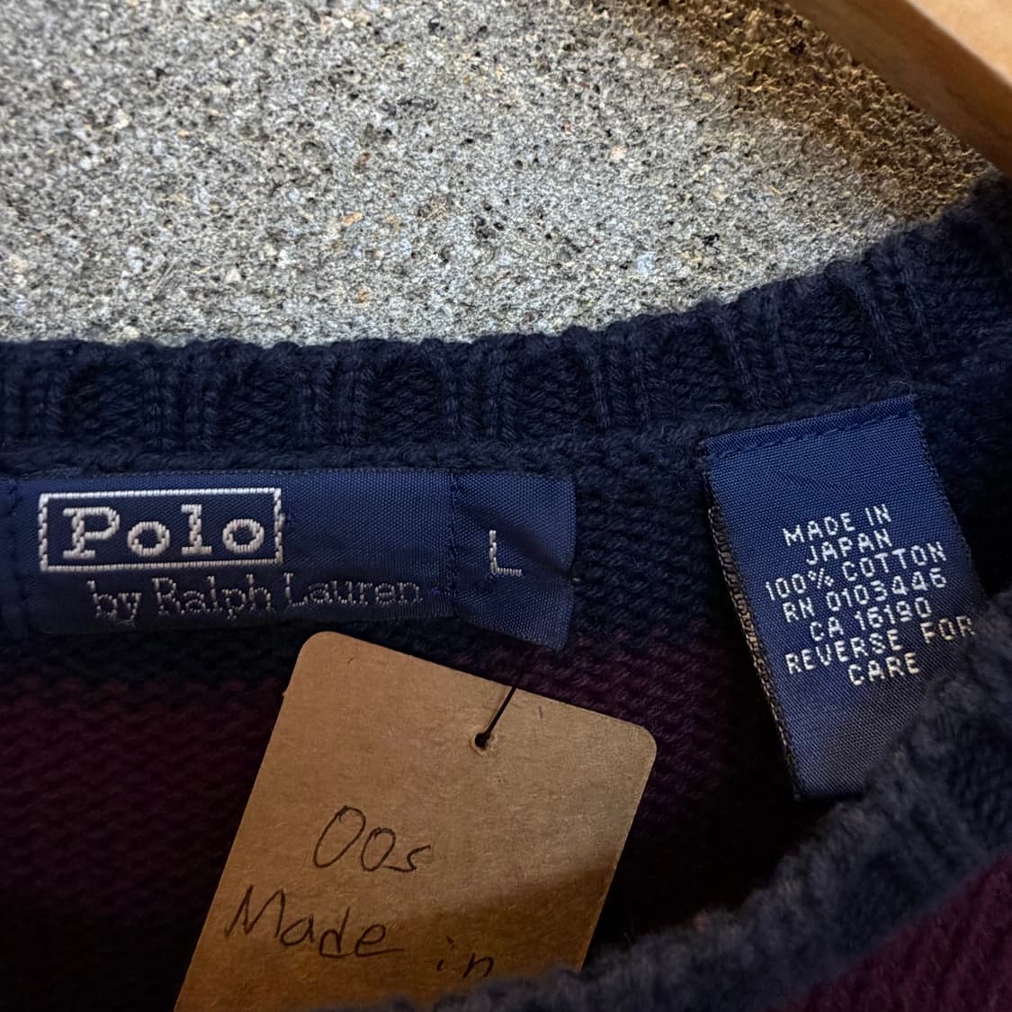 90s Made in Japan 빈티지 폴로랄프로렌 스트라이프 니트 상품이미지3