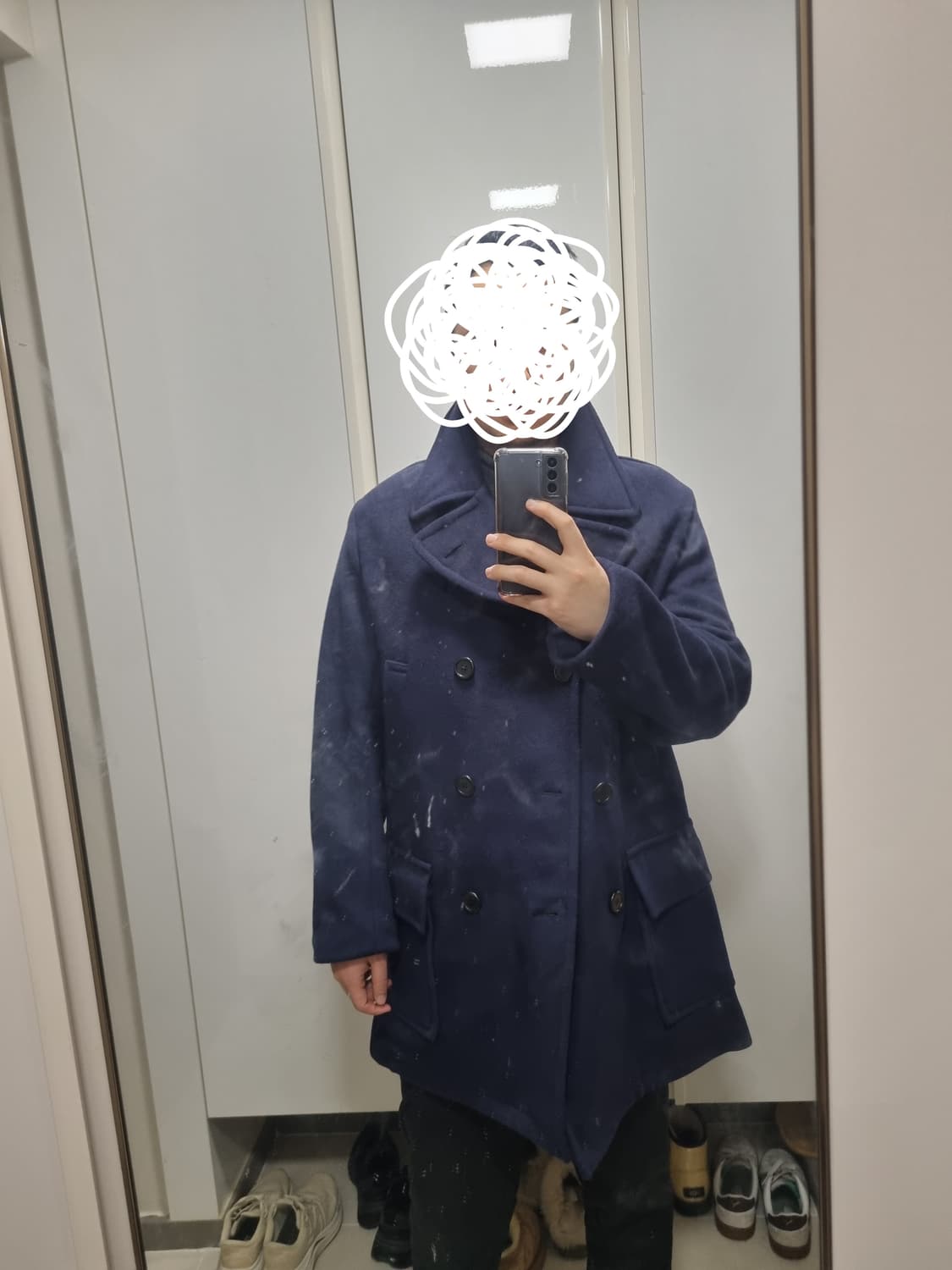 글로버올 네이비 피코트 L 105사이즈 런던트레디션 착샷 상품이미지3