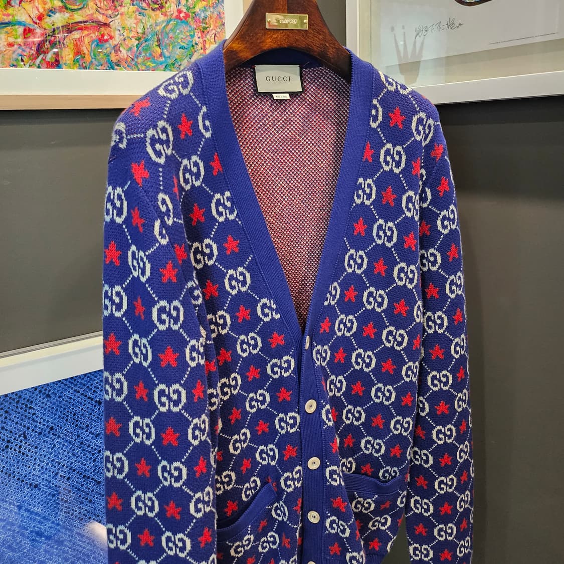 구찌 GG로고 자카드 멀티컬러 가디건 상품이미지2