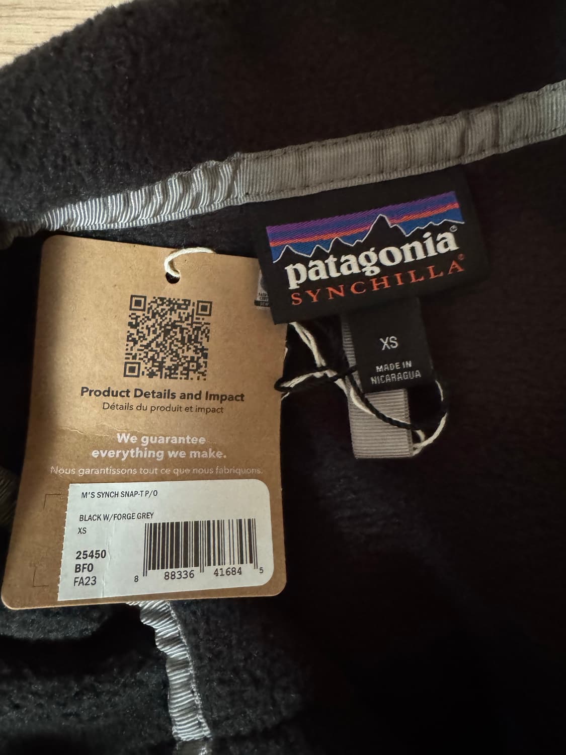 파타고니아 신칠라 블랙 xs 상품이미지2