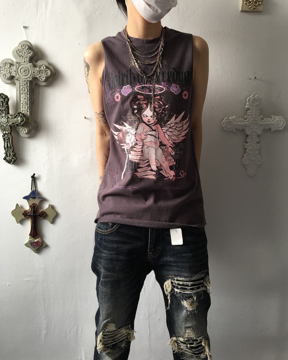 Printing sleeveless 상품이미지1
