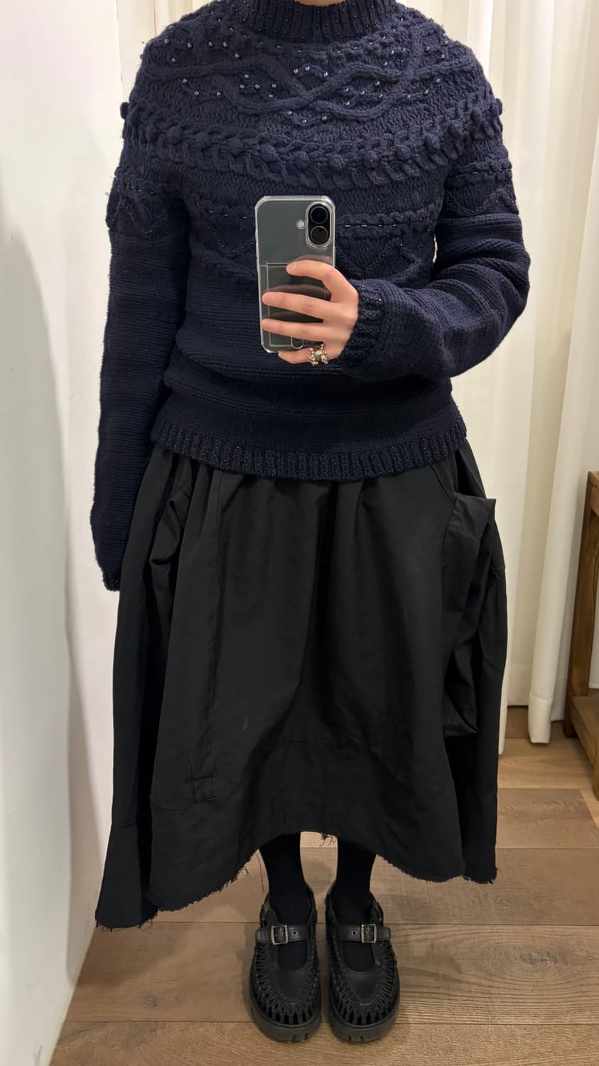 Beads Cape Fit Cable Knit 상품이미지2