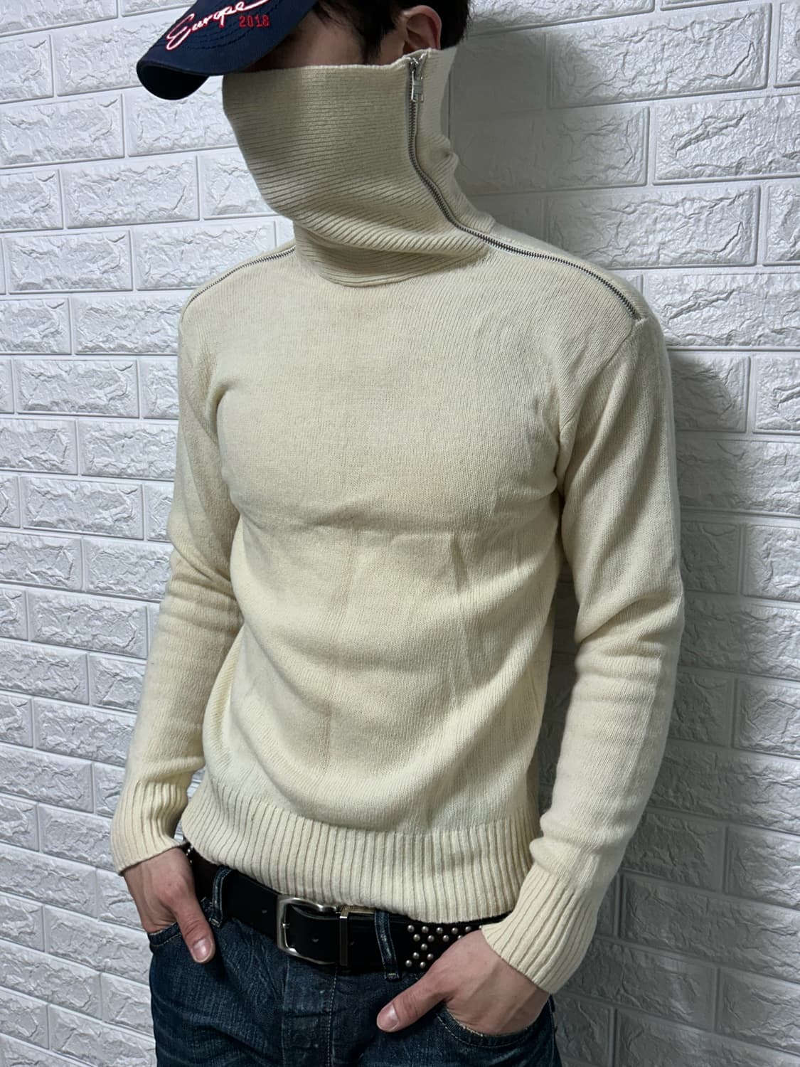 아르마니 더블 지퍼 하이넥 니트 상품이미지3