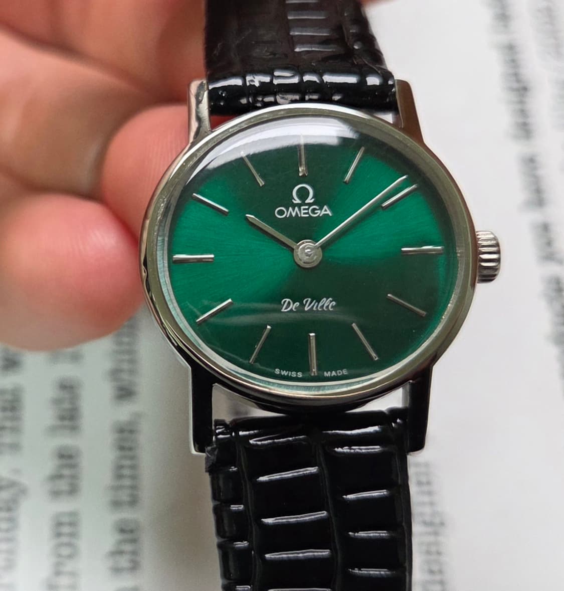 빈티지 오메가 드빌 그린 가로타원형 수동 메커니컬 여성용 상품이미지10
