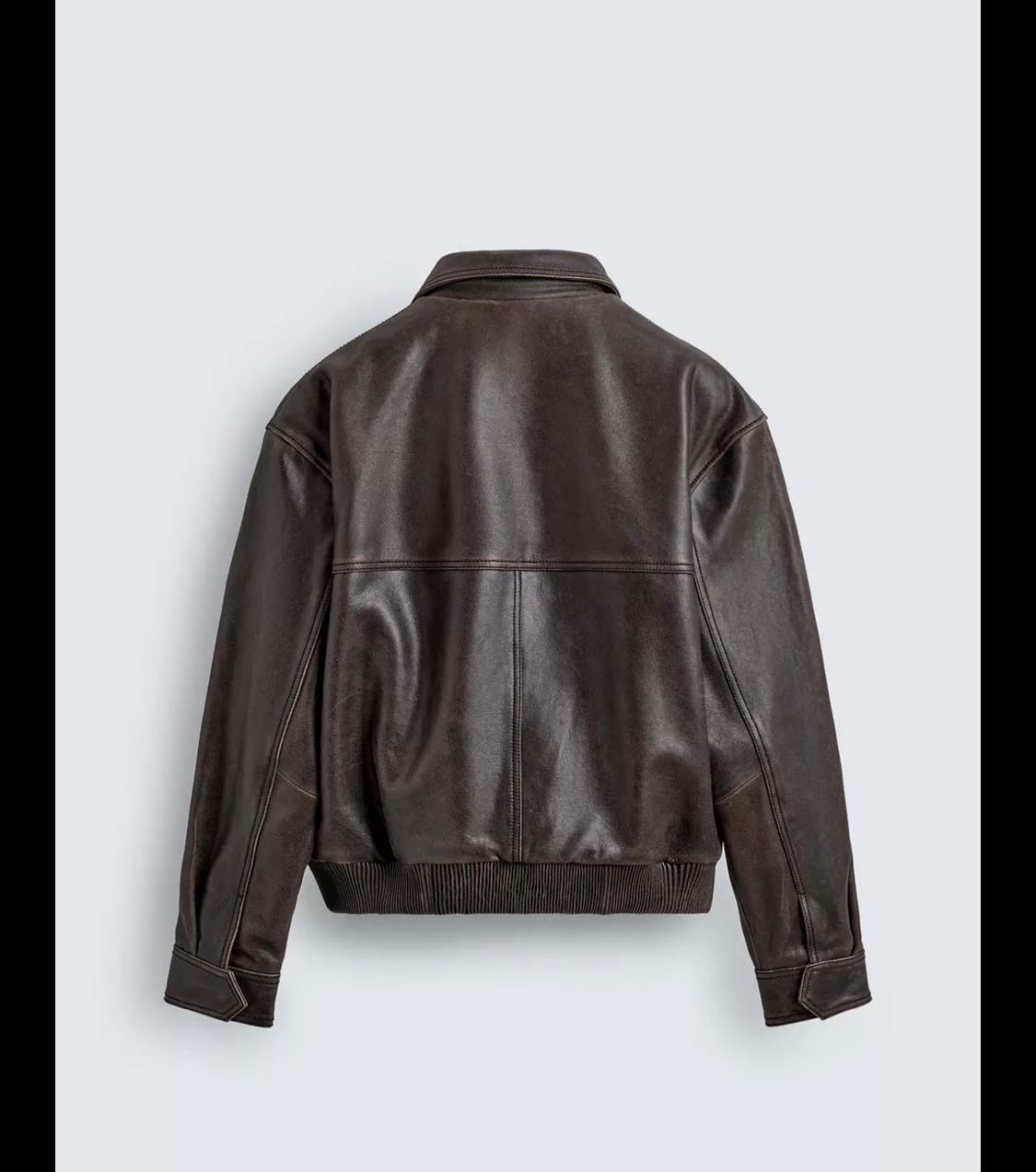 자라 워싱 봄버 레더 자켓 m(100) 상품이미지2