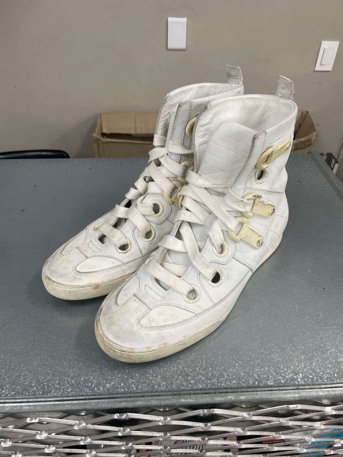 디올 옴므 09SS 올 화이트 하이탑 EU41 상품이미지2