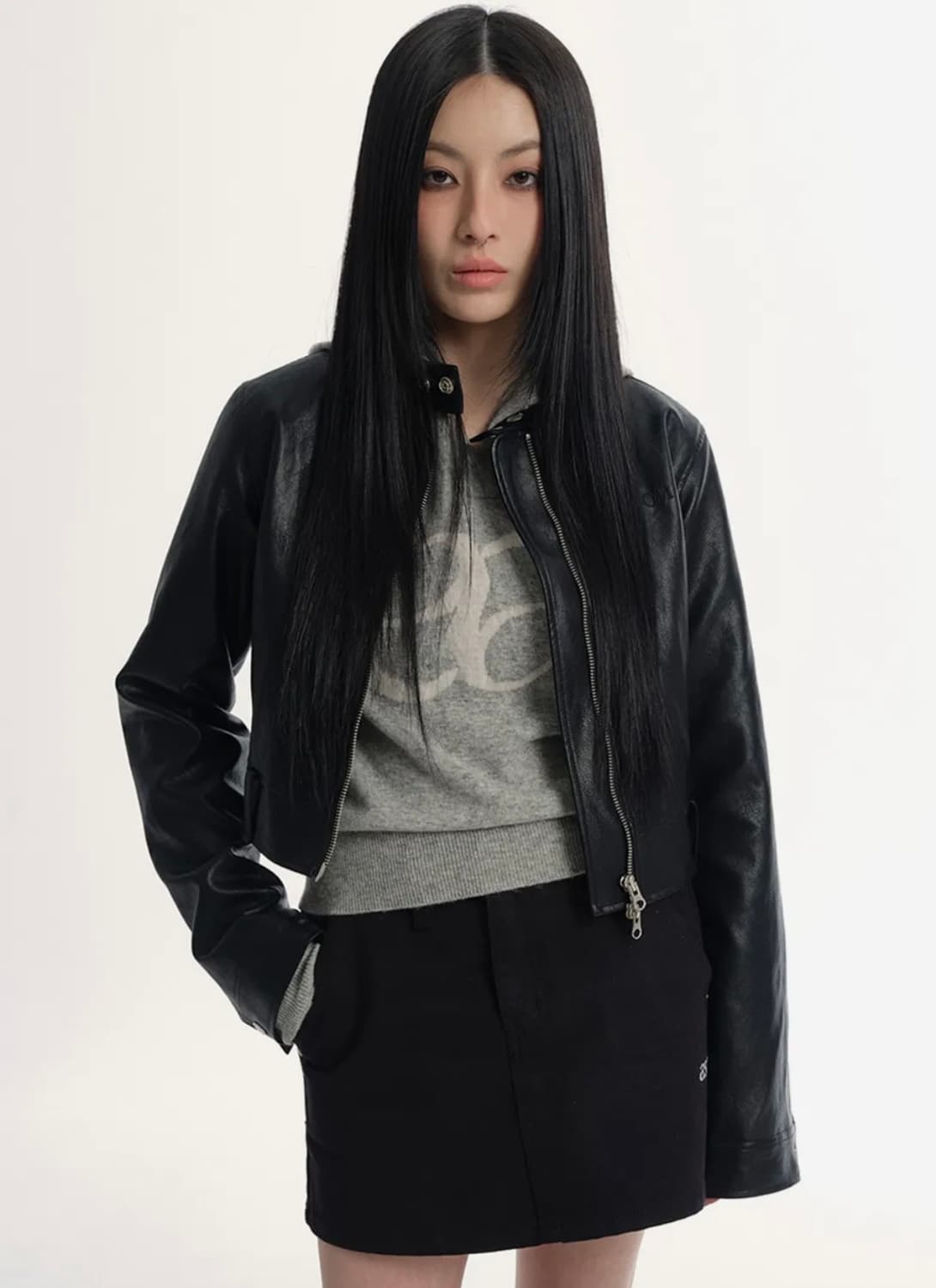 애즈온 SLIM LEATHER JACKET 상품이미지1