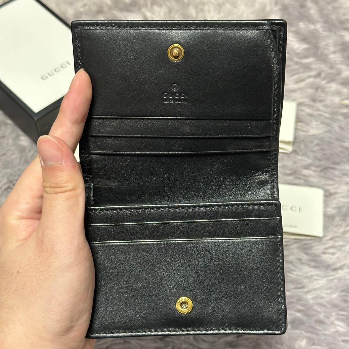 [풀구성] 구찌 GG 마몬트 마틀라세 중지갑 블랙 상품이미지4