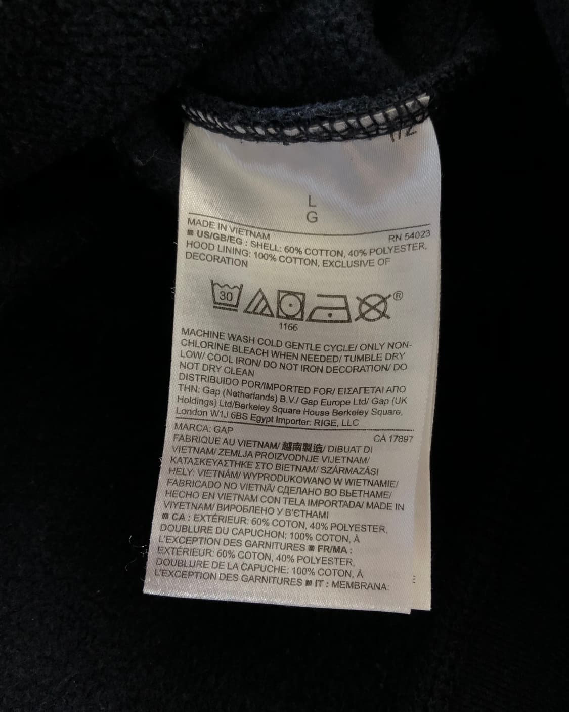 GAP 갭 네이비 컬러 로고 후드티 상품이미지5