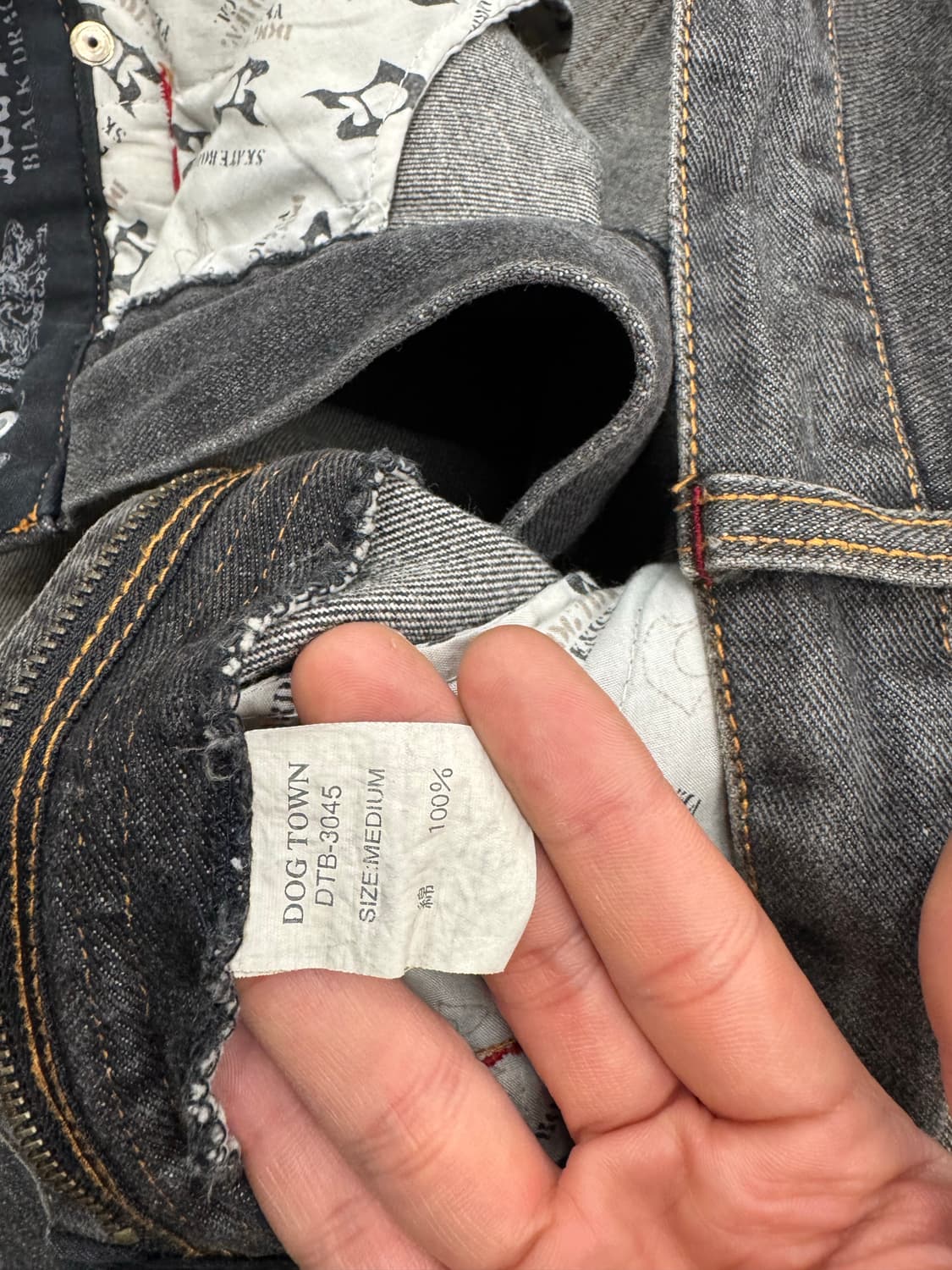 M)도그타운 빈티지 카펜터 흑청 힙합 데님팬츠 상품이미지4