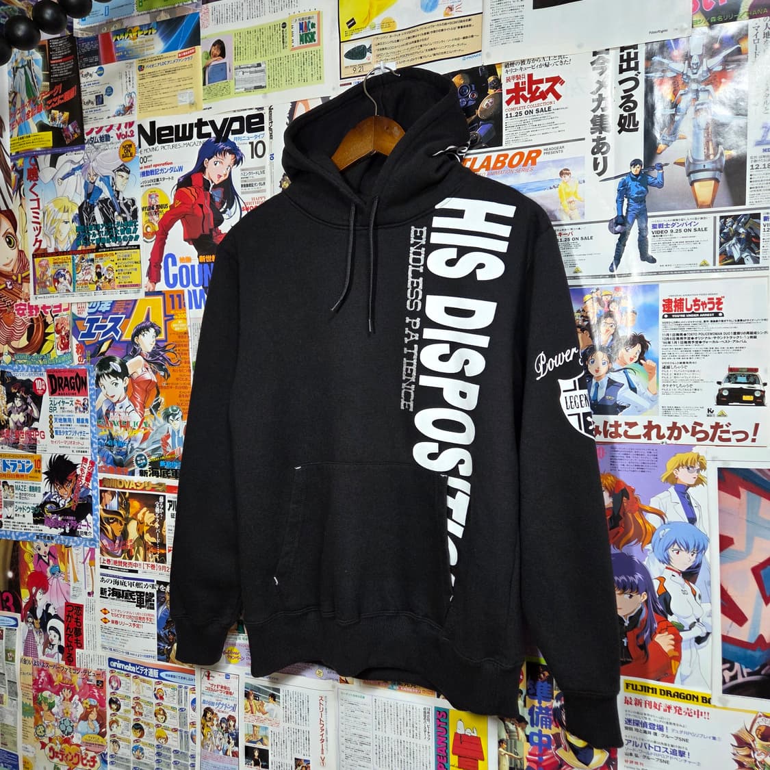JPN 빈티지 펑크 레터링 프린팅 후드티 상품이미지3